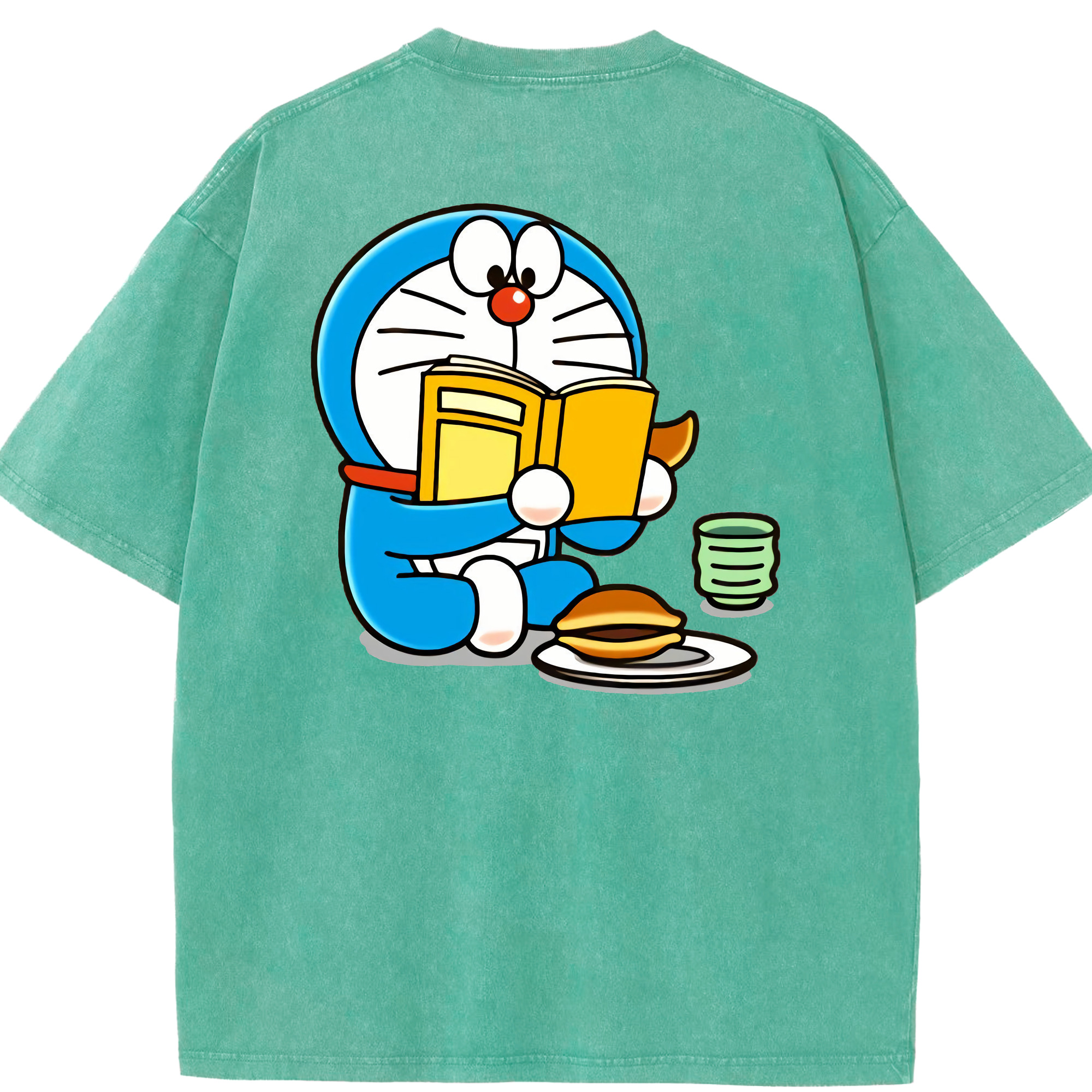 （画像用） ドラえもん Doraemon 綿100% ヴィンテージ風 半袖Tシャツ（背面プリント）